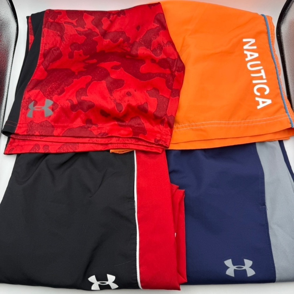 Under Armour & Nautica 4 Pc Athletic Shorts Pants Activewear Youth Boys Size L